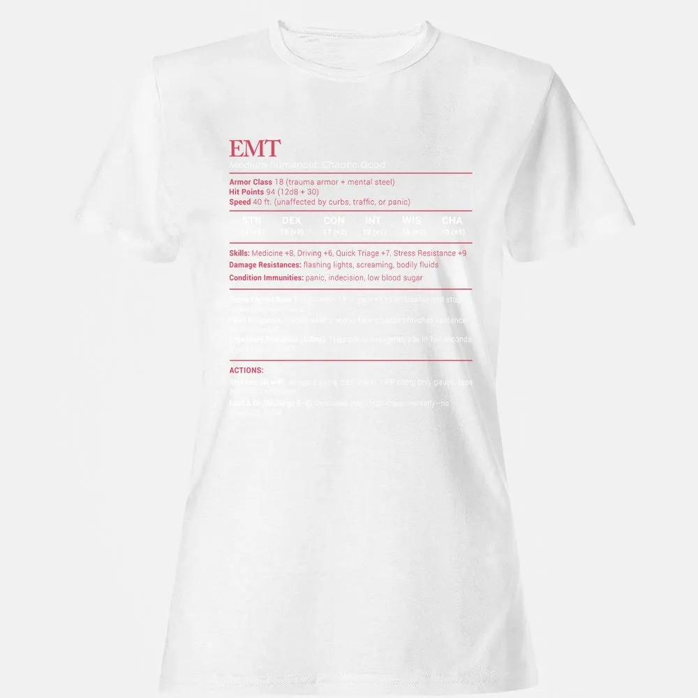 EMT Stats Women's T-Shirt - White - 16
