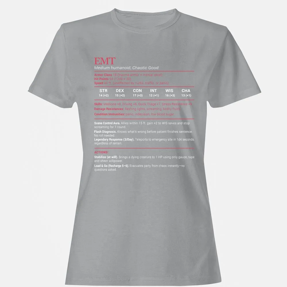 EMT Stats Women's T-Shirt - Sport Grey - 15