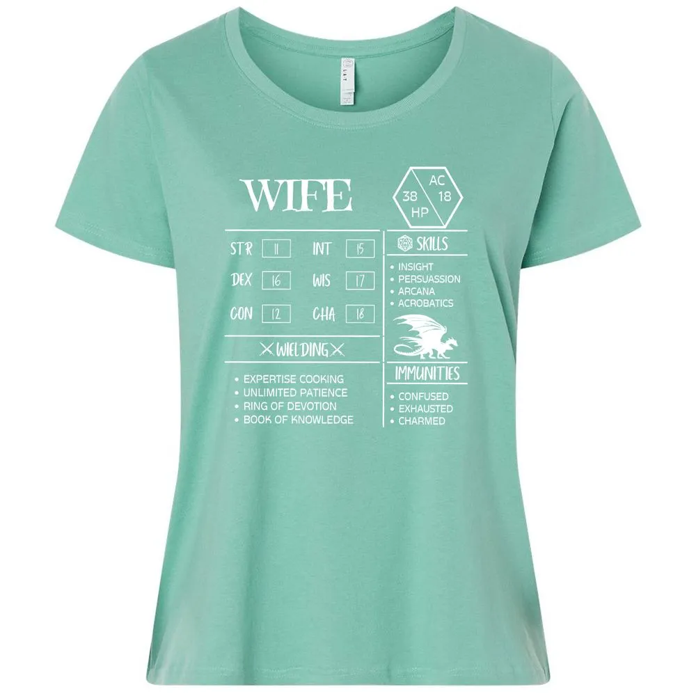 Wife Stats 2 Ladies Curvy Jersey - Saltwater - 7
