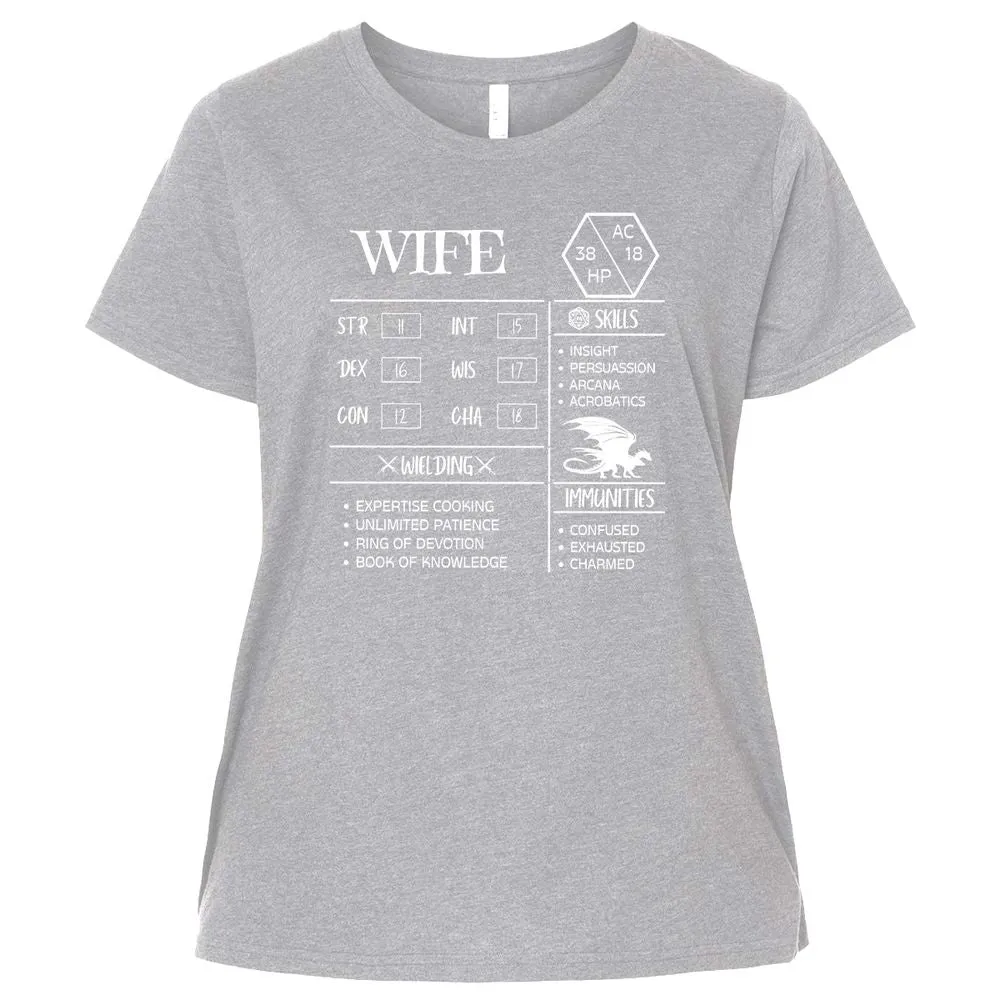 Wife Stats 2 Ladies Curvy Jersey - Heather - 3