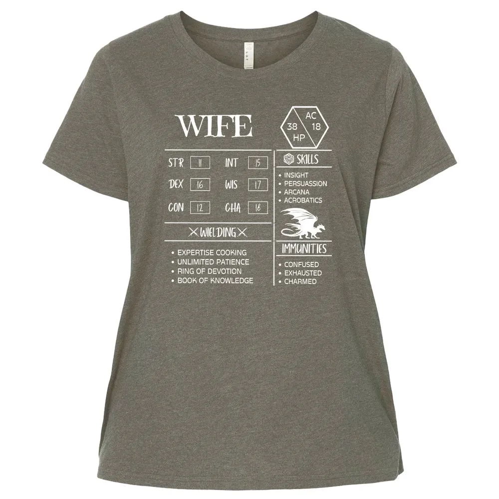 Wife Stats 2 Ladies Curvy Jersey - Bamboo Blackout - 2