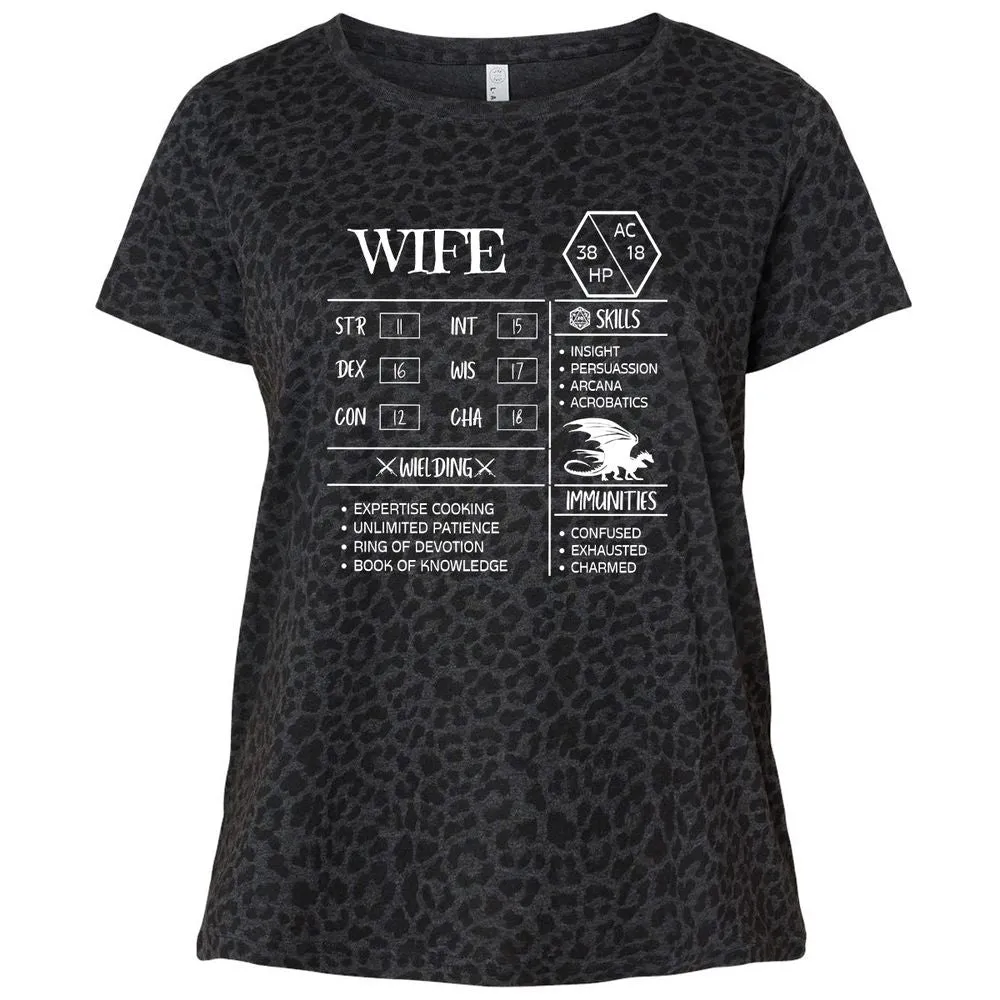Wife Stats 2 Ladies Curvy Jersey - Black Leopard - 11