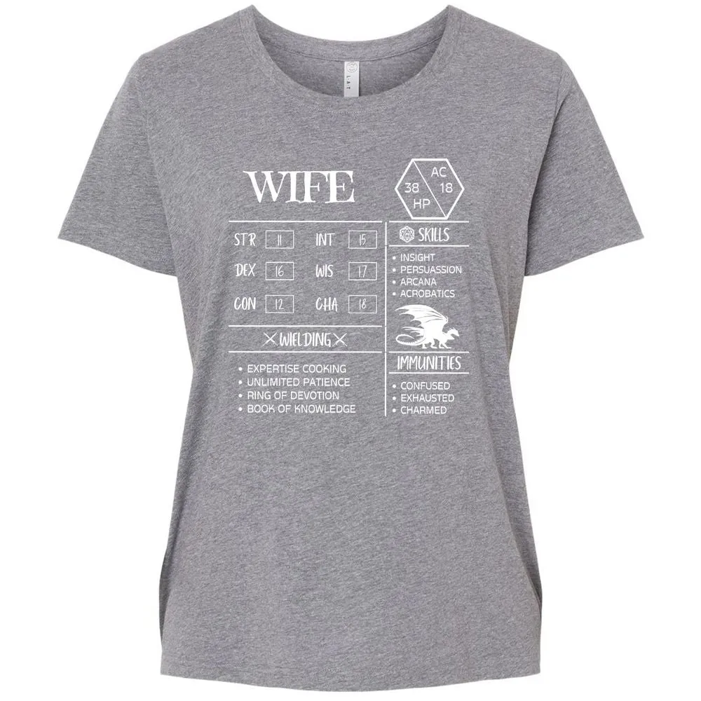 Wife Stats 2 Ladies Curvy Jersey - Granite Heather - 9