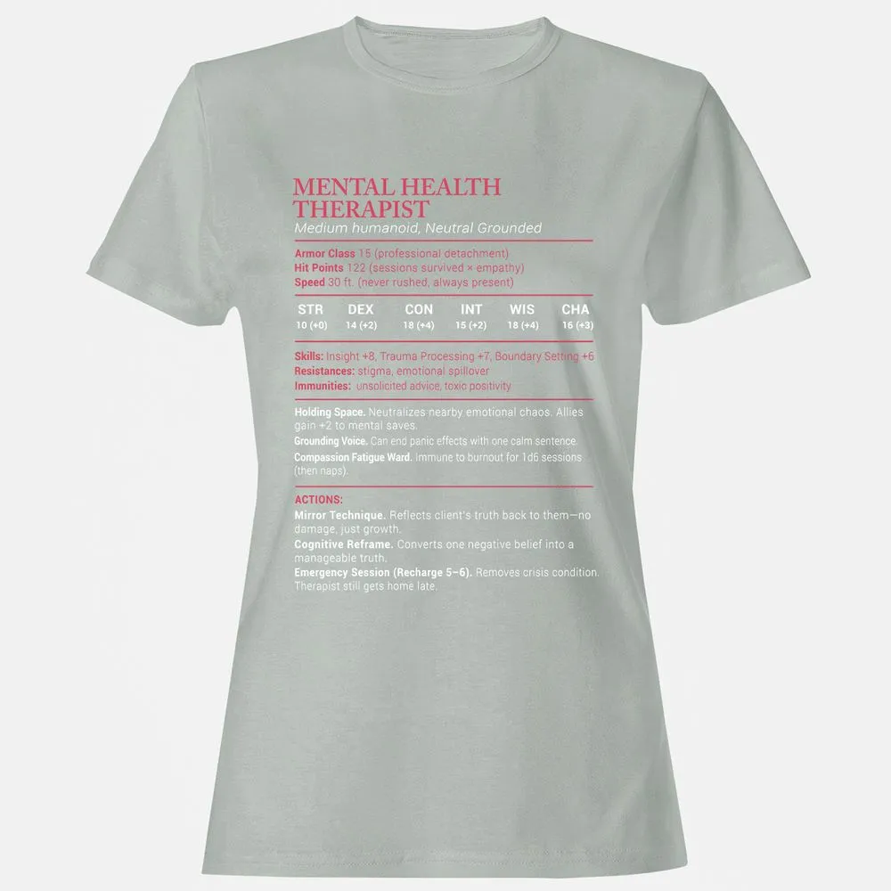 Mental Health Therapist Stats Women's T-Shirt - Ash - 2