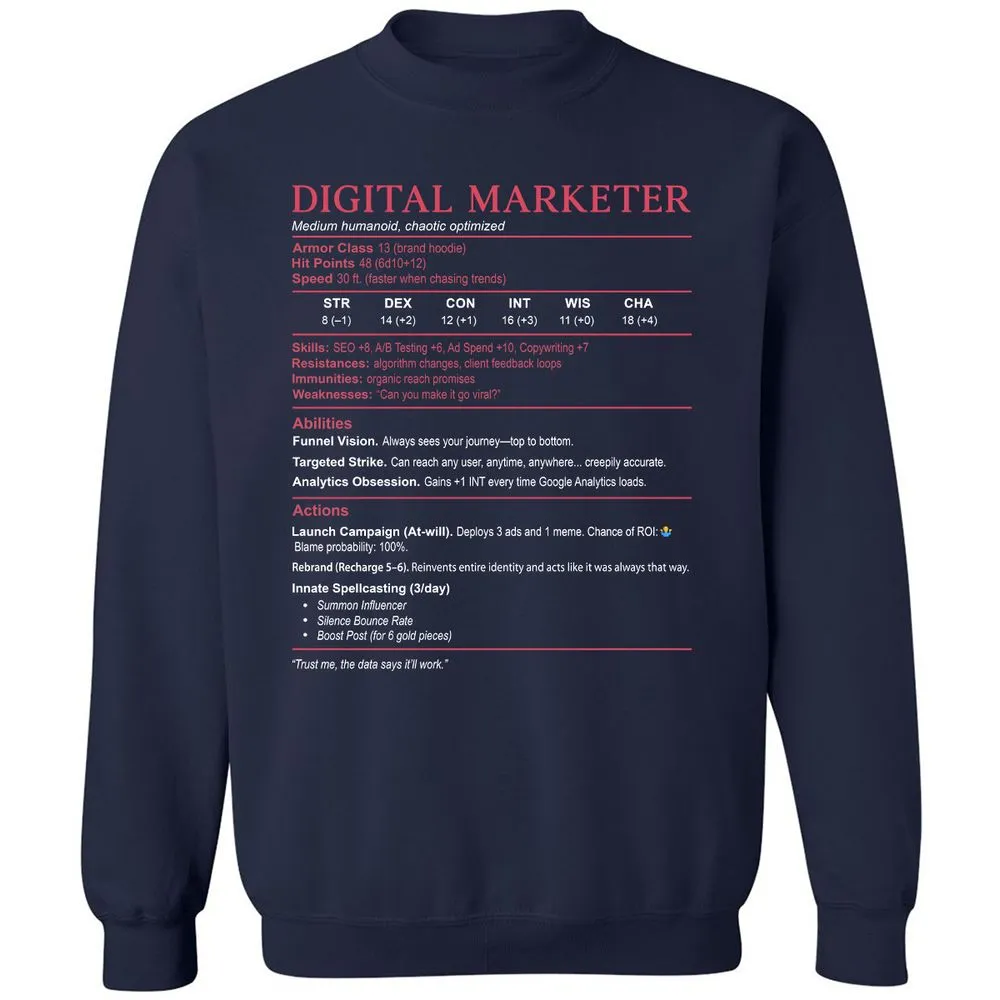 Digital Marketer Stats Classic Unisex Sweatshirt - Navy - 2