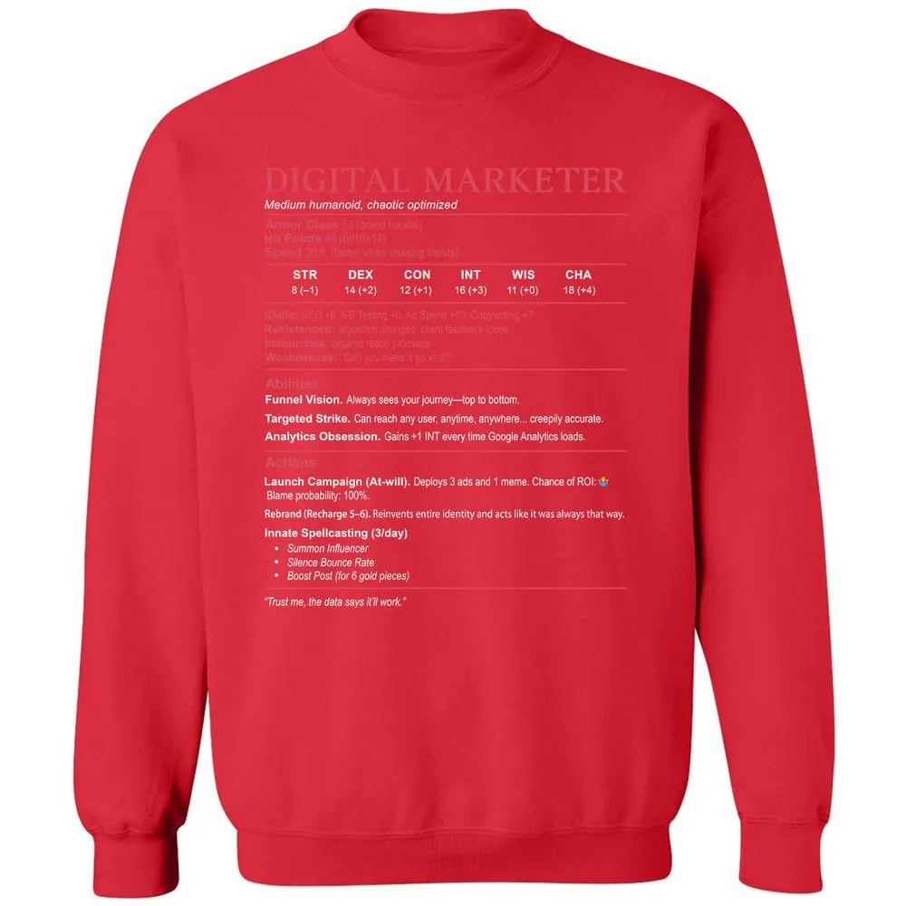 Digital Marketer Stats Classic Unisex Sweatshirt - Red - 5