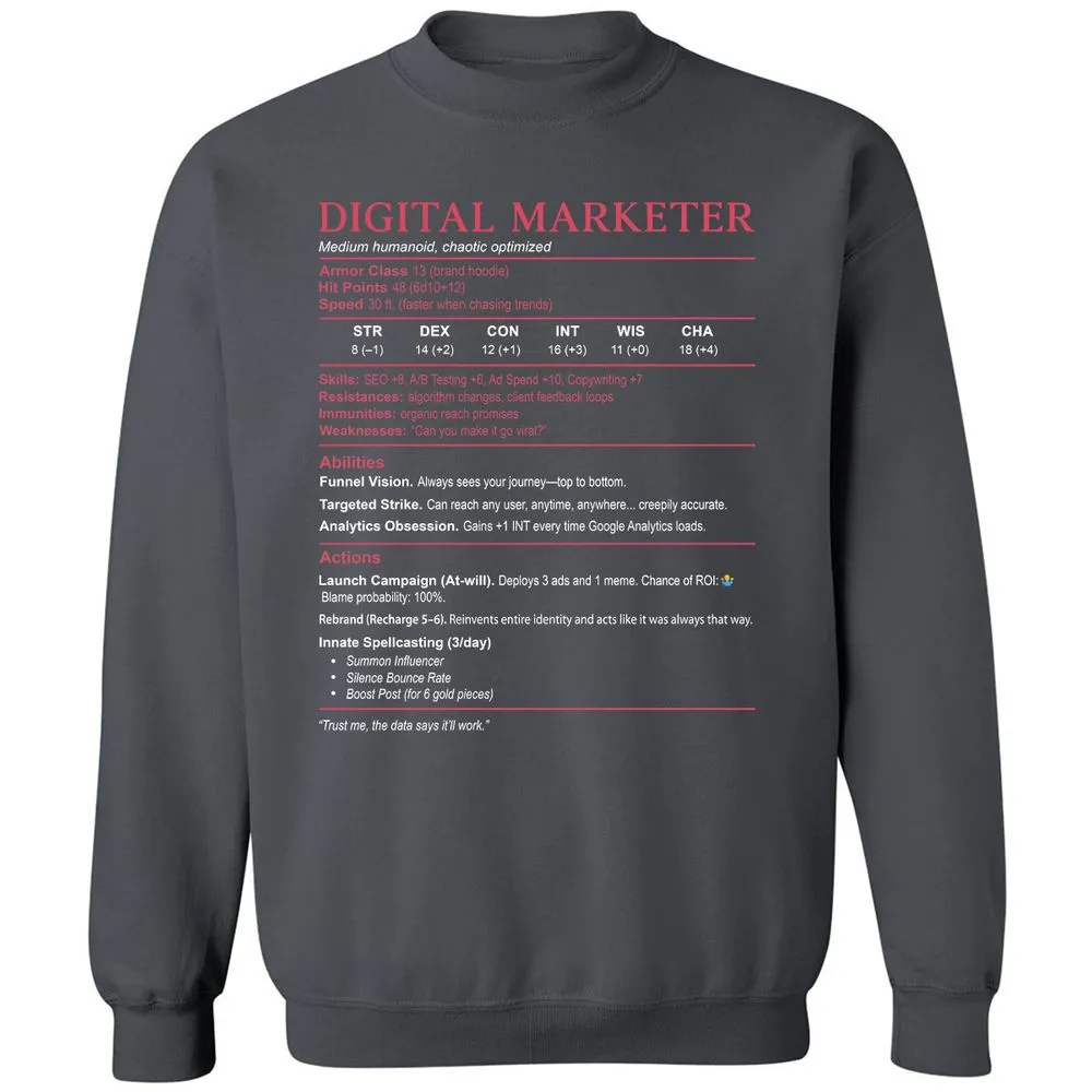 Digital Marketer Stats Classic Unisex Sweatshirt - Charcoal - 7