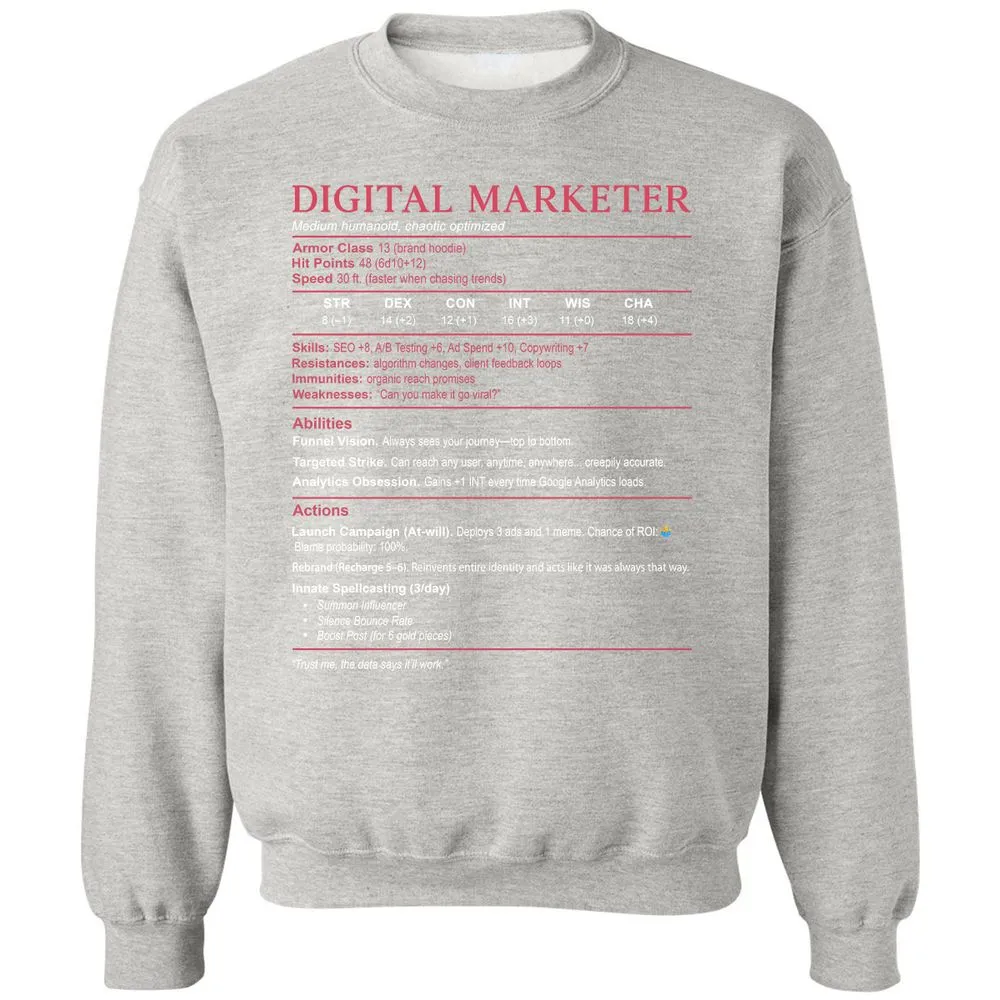 Digital Marketer Stats Classic Unisex Sweatshirt - Ash - 8