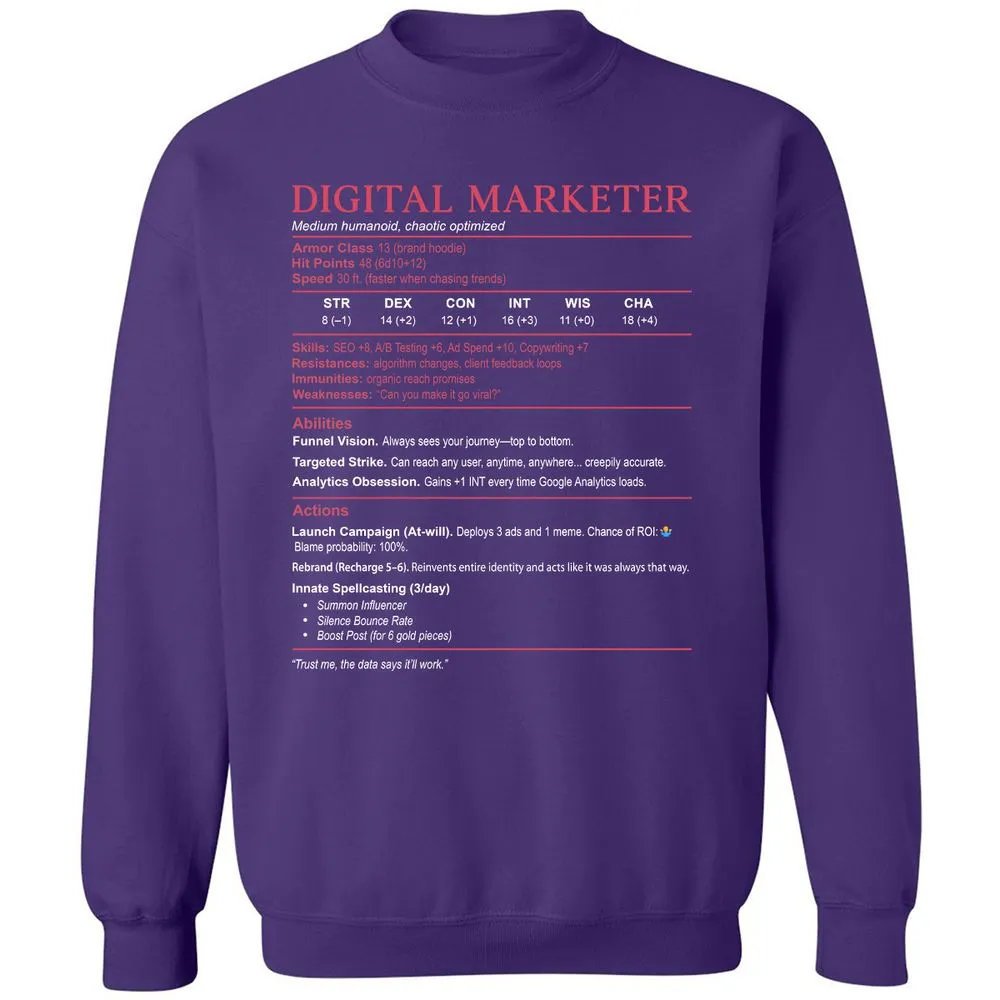 Digital Marketer Stats Classic Unisex Sweatshirt - Purple - 6