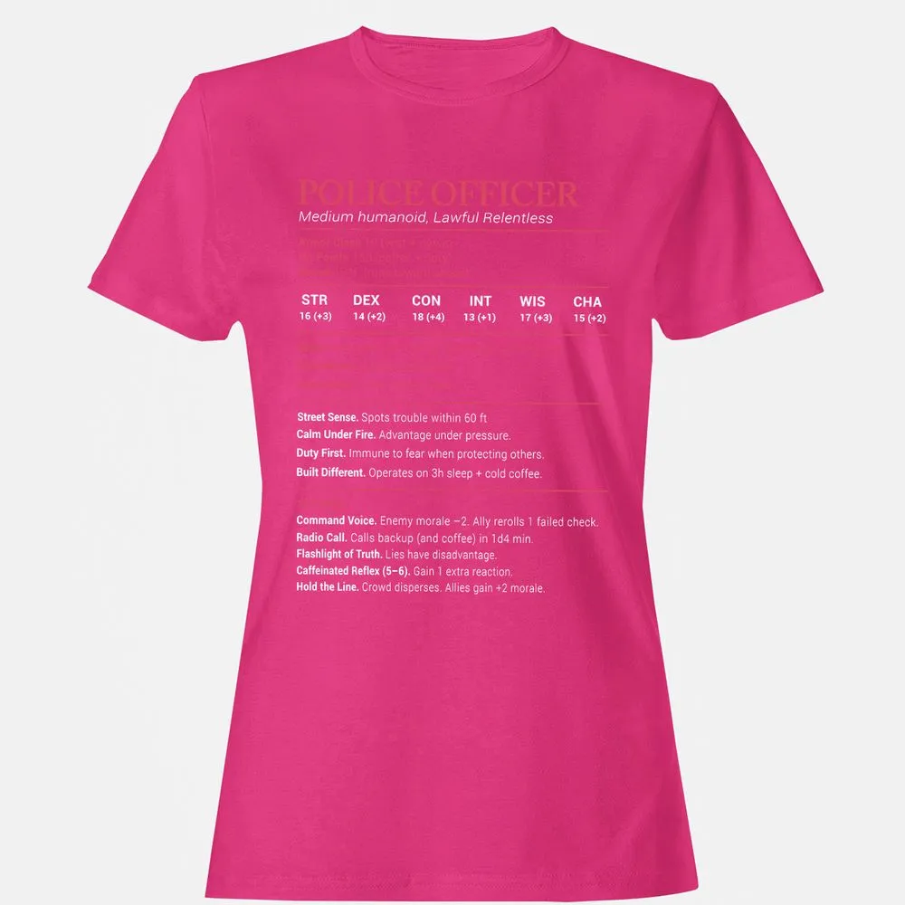 Police Officer Stats Women's T-Shirt - Heliconia - 6