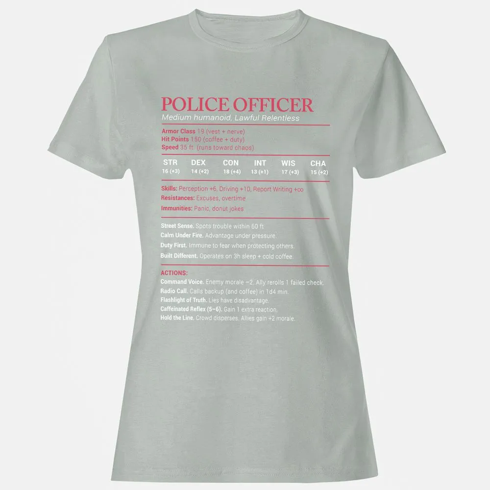 Police Officer Stats Women's T-Shirt - Ash - 2