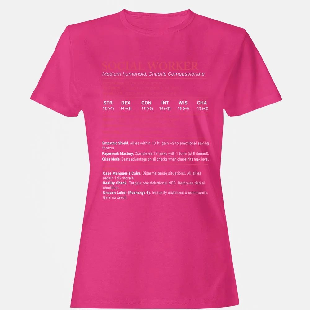 Social Worker Stats Women's T-Shirt - Heliconia - 6