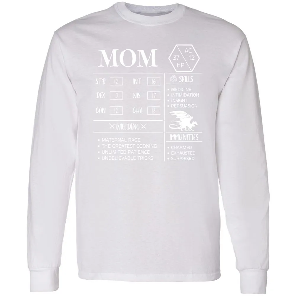 Mom Stats 2 Long Sleeve T-Shirt - White - 5