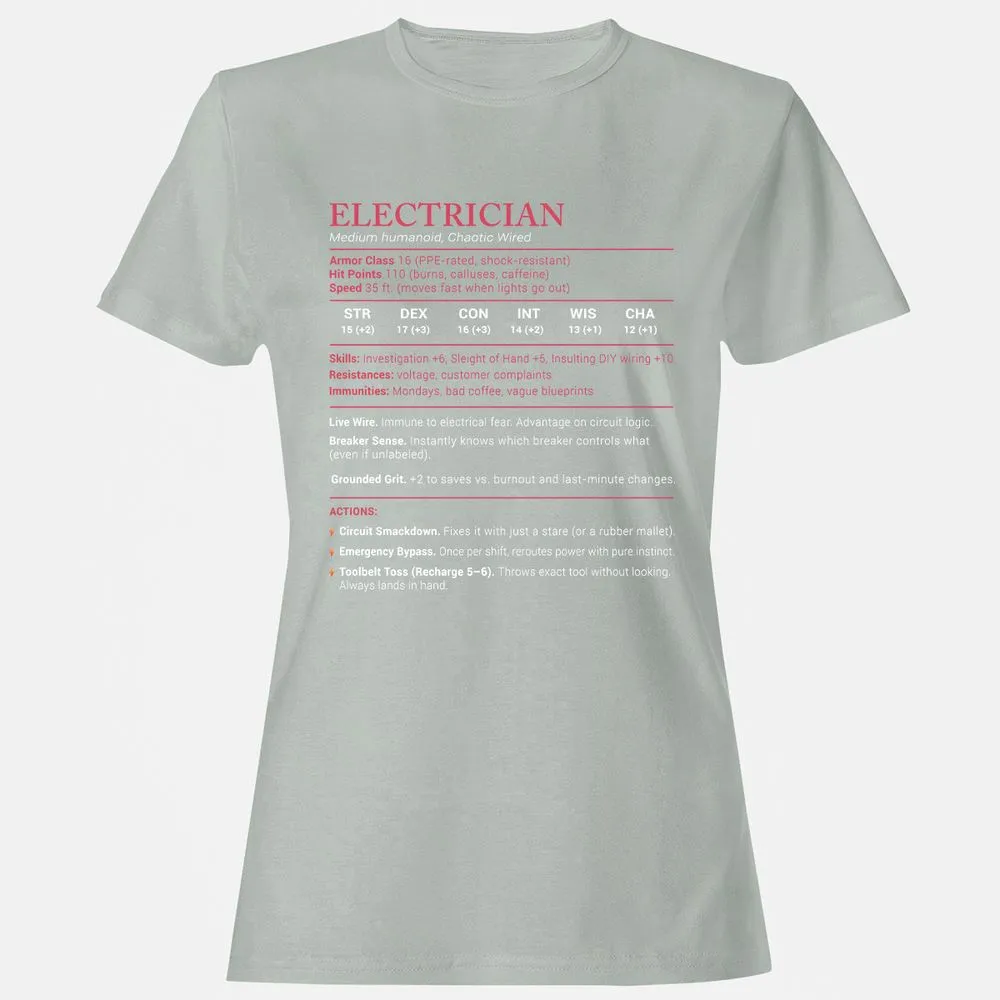 Electrician Stats Women's T-Shirt - Ash - 2
