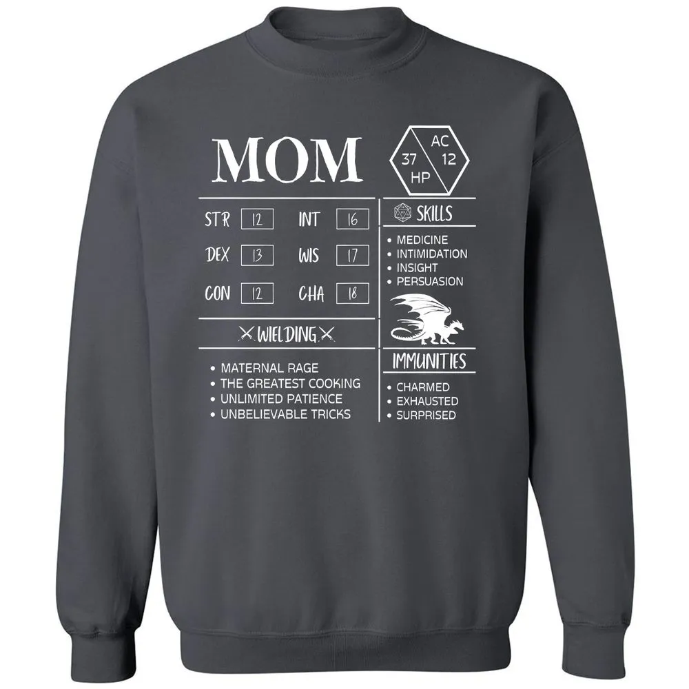 Mom Stats 2 Classic Unisex Sweatshirt - Charcoal - 7