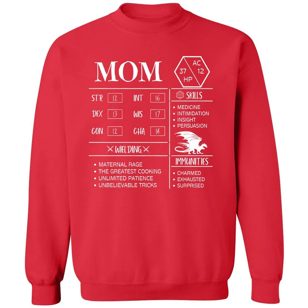 Mom Stats 2 Classic Unisex Sweatshirt - Red - 5