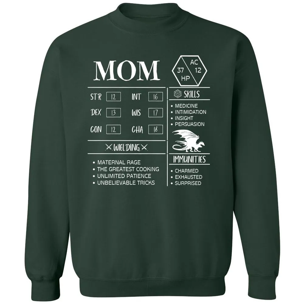 Mom Stats 2 Classic Unisex Sweatshirt - Forest Green - 4