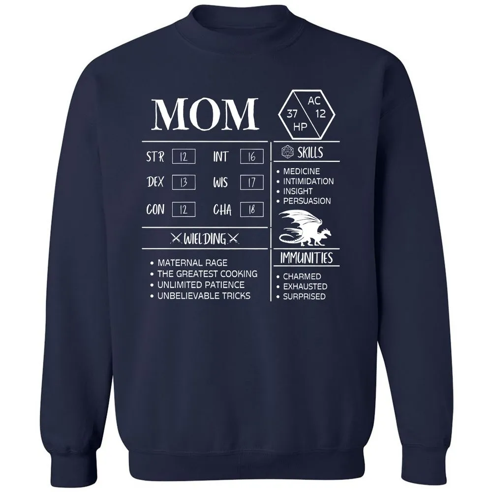 Mom Stats 2 Classic Unisex Sweatshirt - Navy - 2