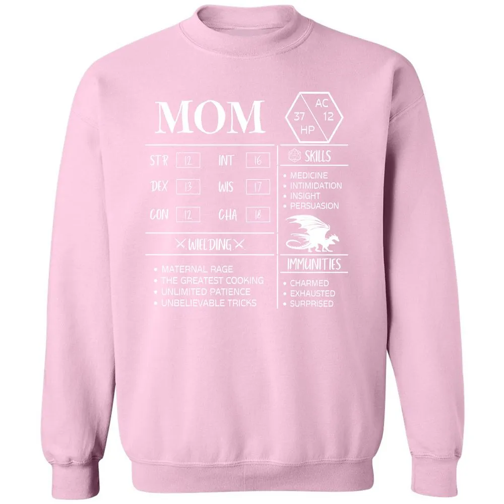 Mom Stats 2 Classic Unisex Sweatshirt - Light Pink - 3