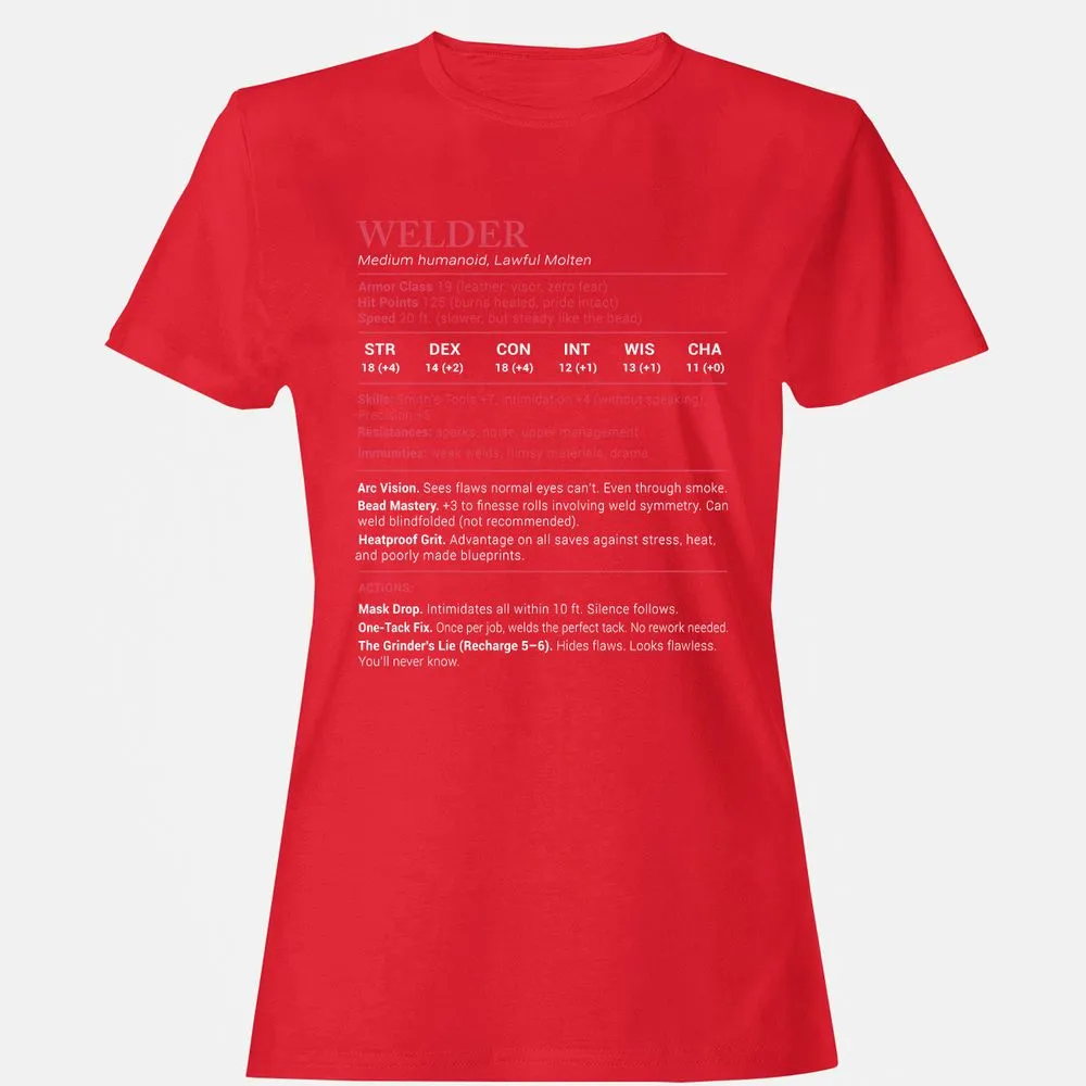 Welder Stats Women's T-Shirt - Red - 13
