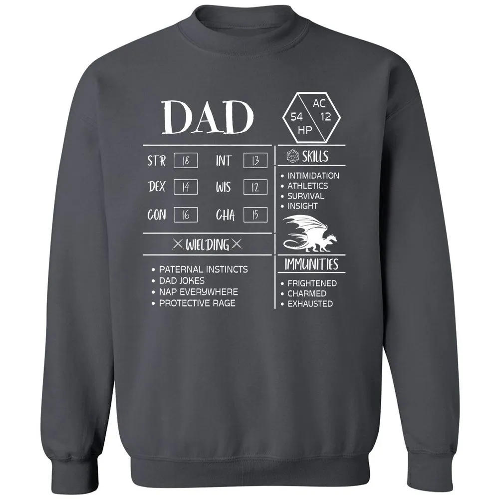 Dad Stats 2 Classic Unisex Sweatshirt - Charcoal - 7