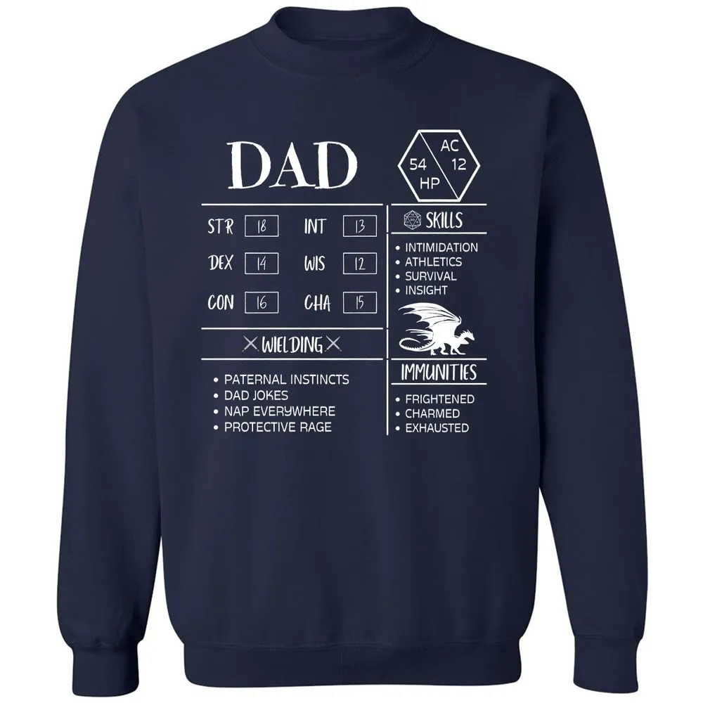 Dad Stats 2 Classic Unisex Sweatshirt - Navy - 2