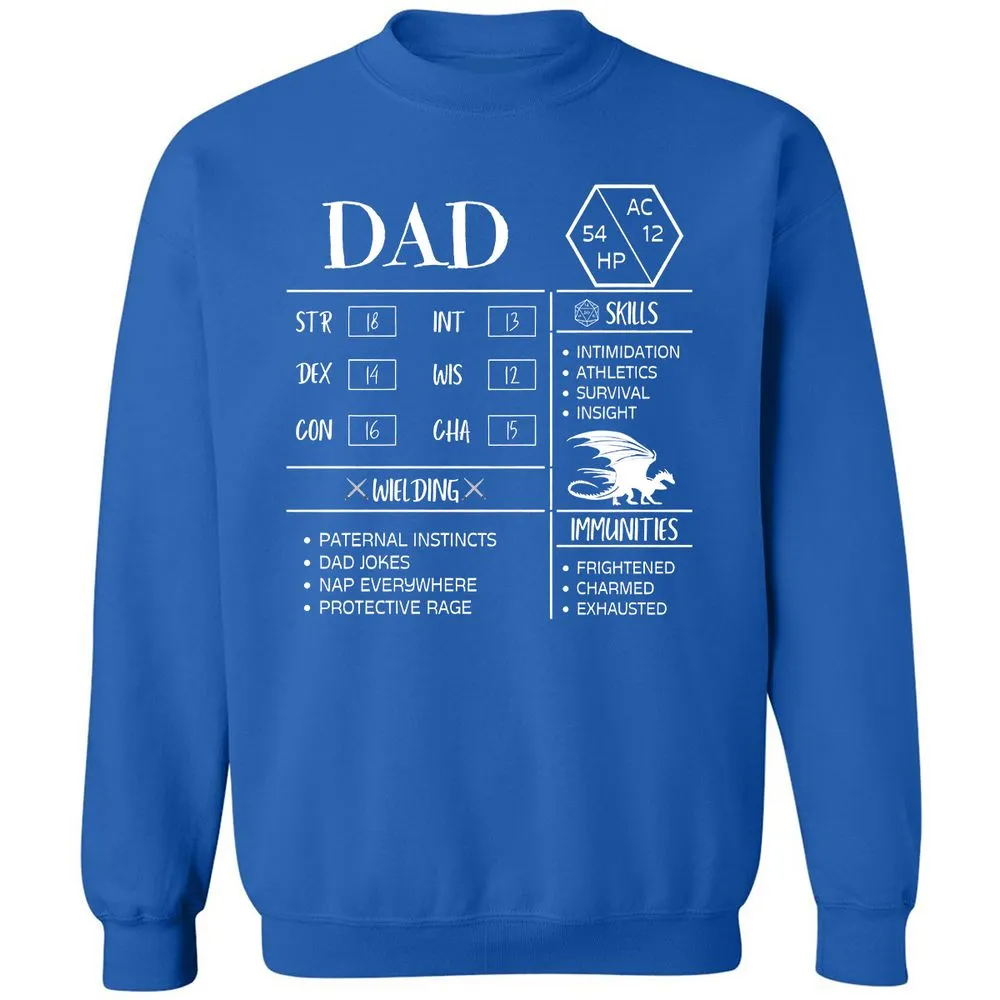 Dad Stats 2 Classic Unisex Sweatshirt - Royal - 9