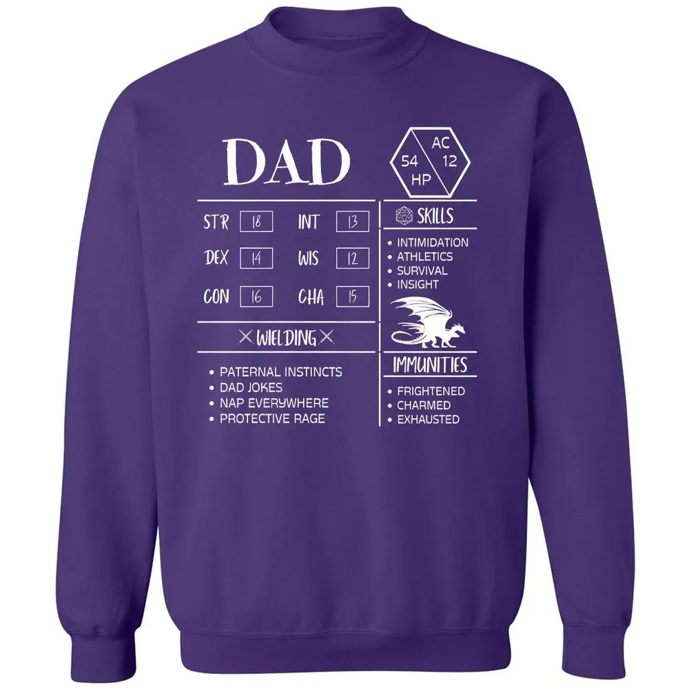 Dad Stats 2 Classic Unisex Sweatshirt - Purple - 6