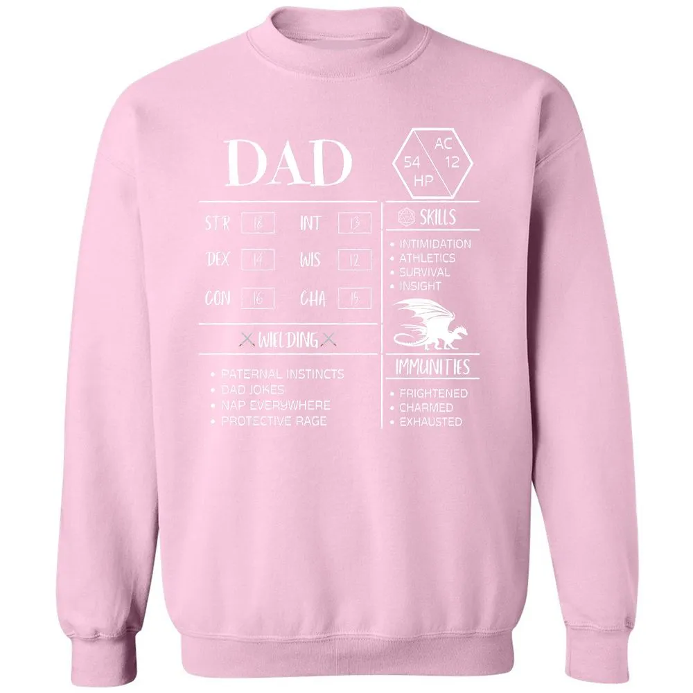 Dad Stats 2 Classic Unisex Sweatshirt - Light Pink - 3