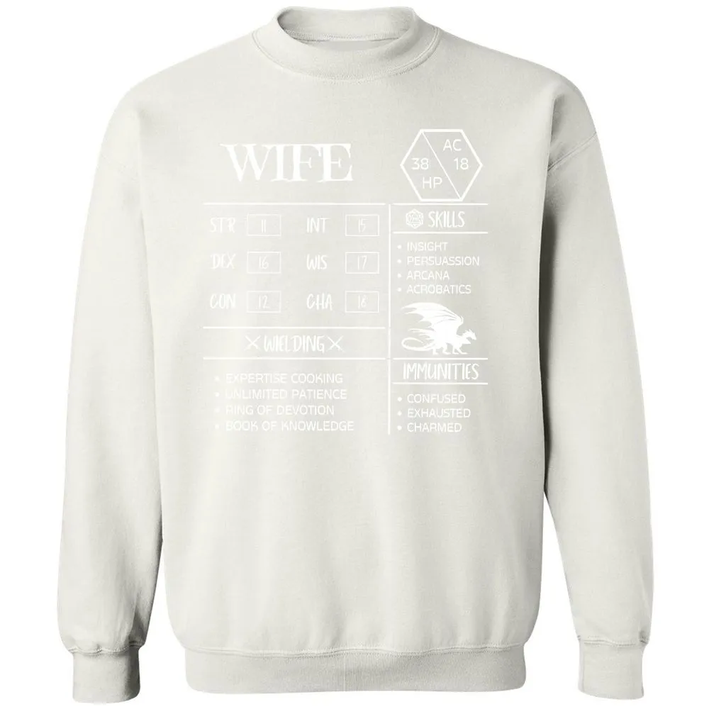 Wife Stats 2 Classic Unisex Sweatshirt - White - 12
