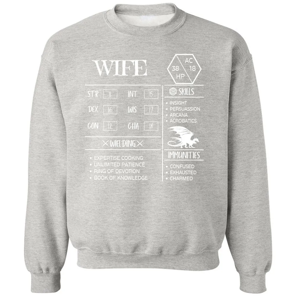Wife Stats 2 Classic Unisex Sweatshirt - Ash - 8
