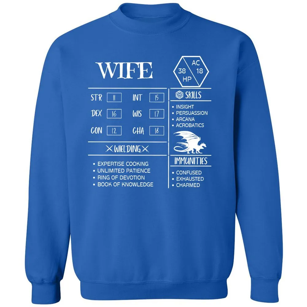 Wife Stats 2 Classic Unisex Sweatshirt - Royal - 9