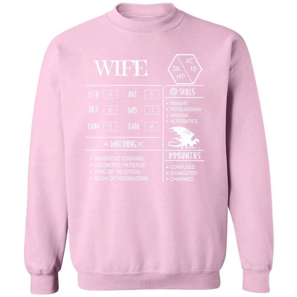 Wife Stats 2 Classic Unisex Sweatshirt - Light Pink - 3