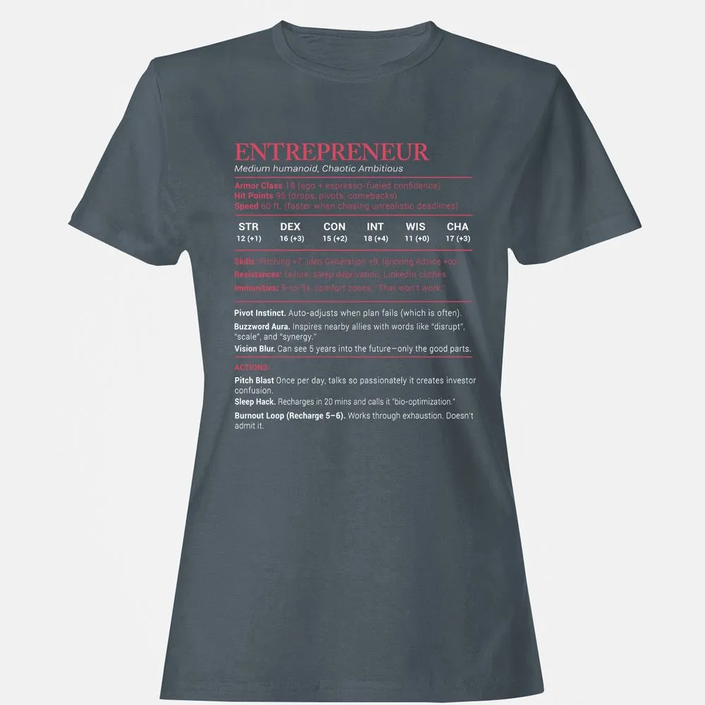 Entrepreneur Stats Women's T-Shirt - Charcoal - 3