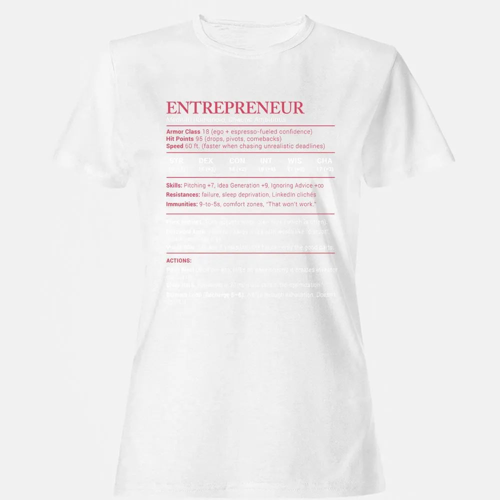 Entrepreneur Stats Women's T-Shirt - White - 16