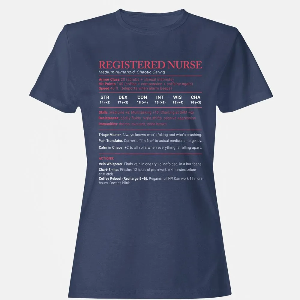 Registered Nurse Stats Women's T-Shirt - Navy - 10