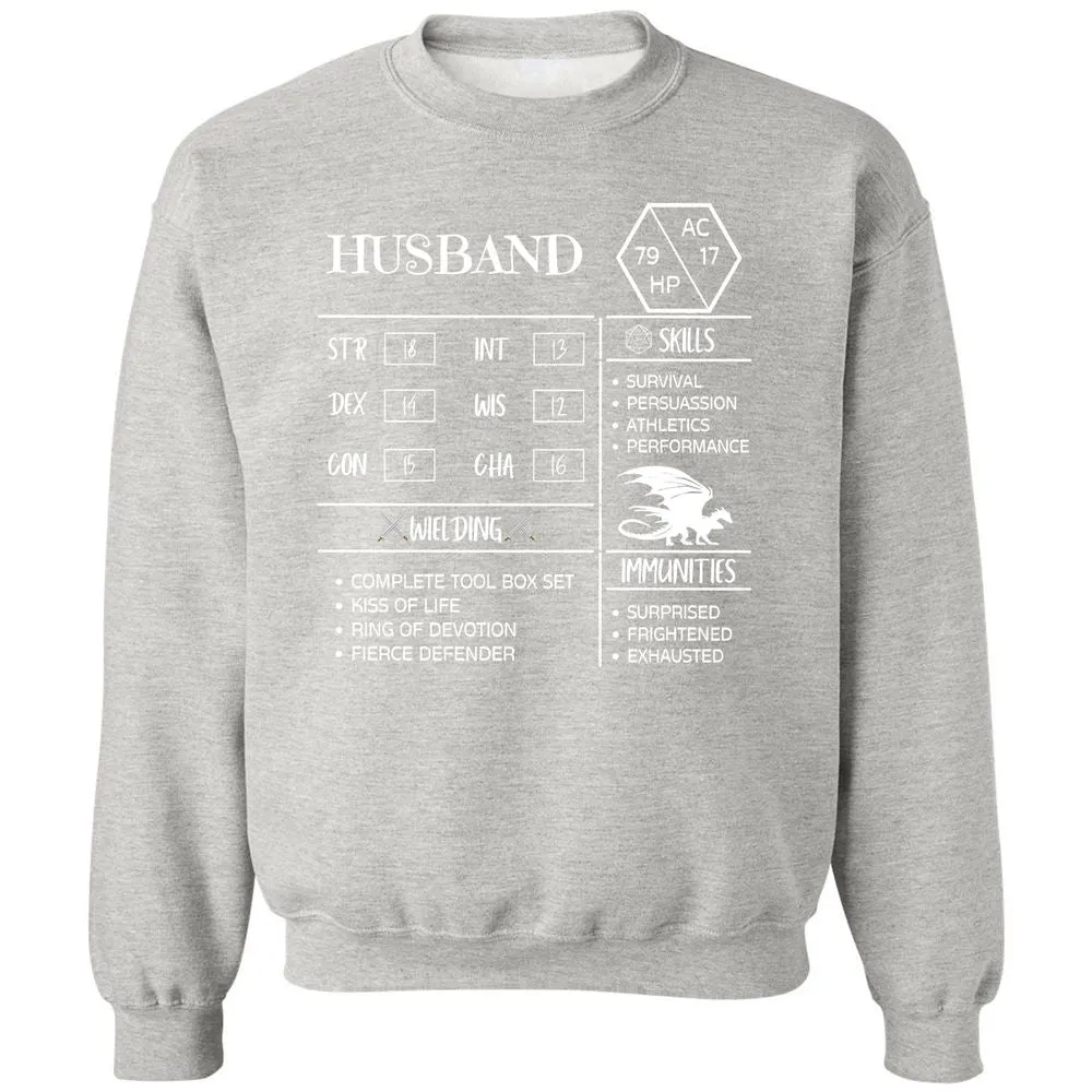 Husband Stats 2 Classic Unisex Sweatshirt - Ash - 8