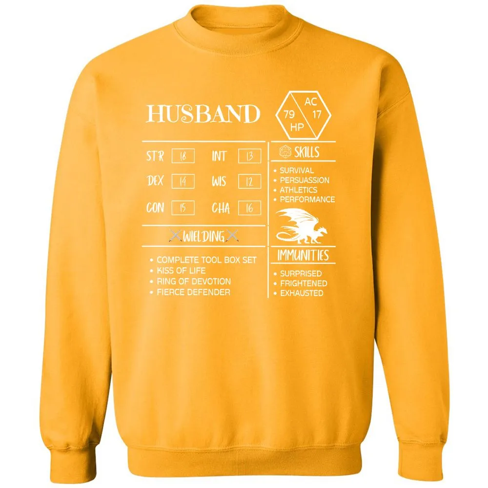 Husband Stats 2 Classic Unisex Sweatshirt - Gold - 11