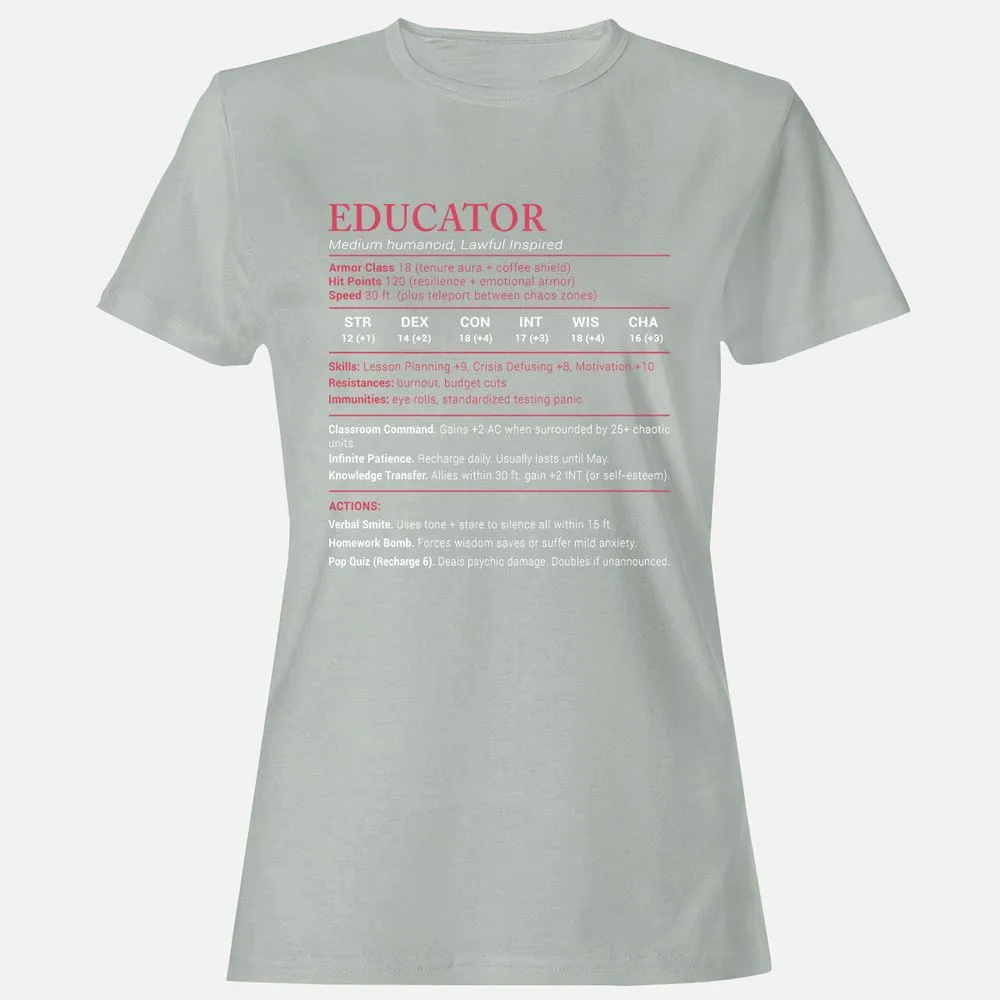 Educator Stats Women's T-Shirt - Ash - 2