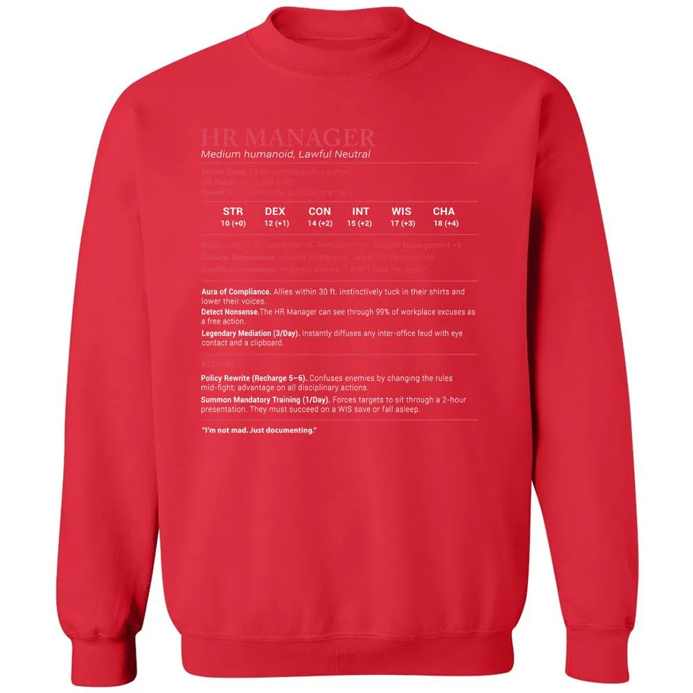 HR Manager Stats Classic Unisex Sweatshirt - Red - 5