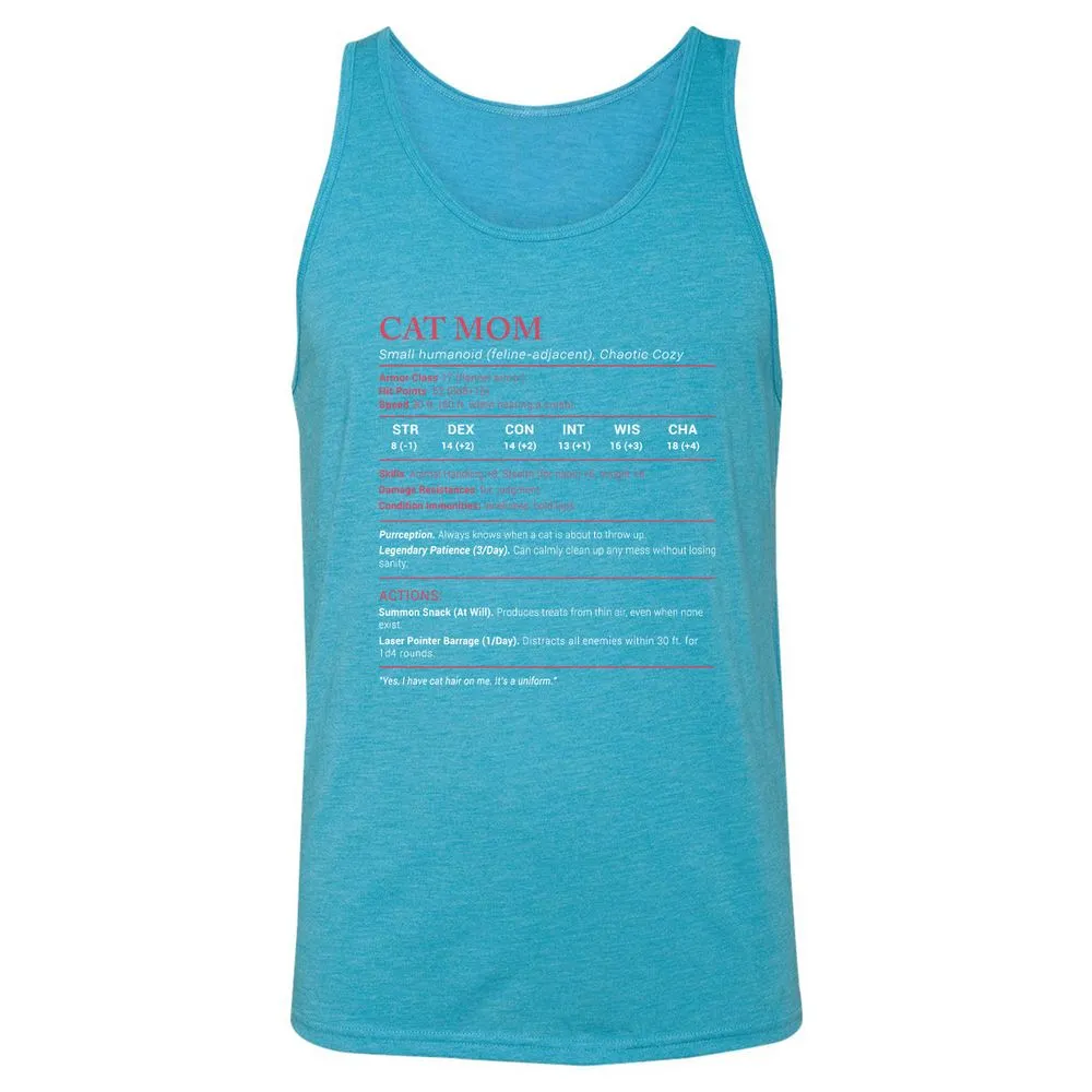 Cat Mom Stats Unisex Jersey Tank - Aqua Triblend - 3