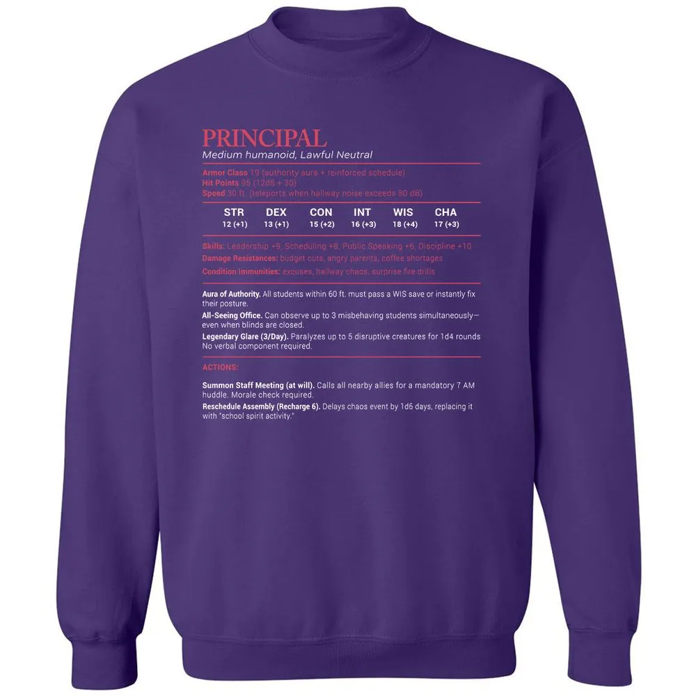 Principal Stats Classic Unisex Sweatshirt - Purple - 6