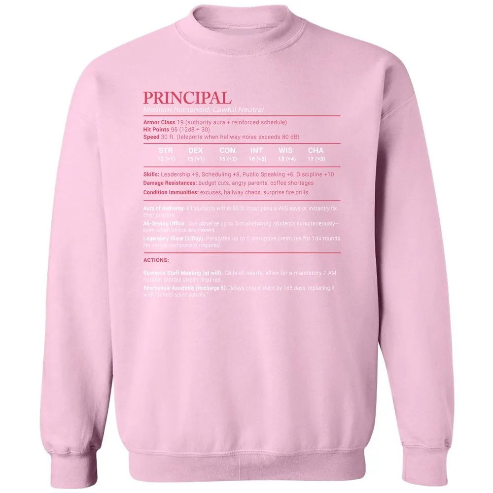 Principal Stats Classic Unisex Sweatshirt - Light Pink - 3