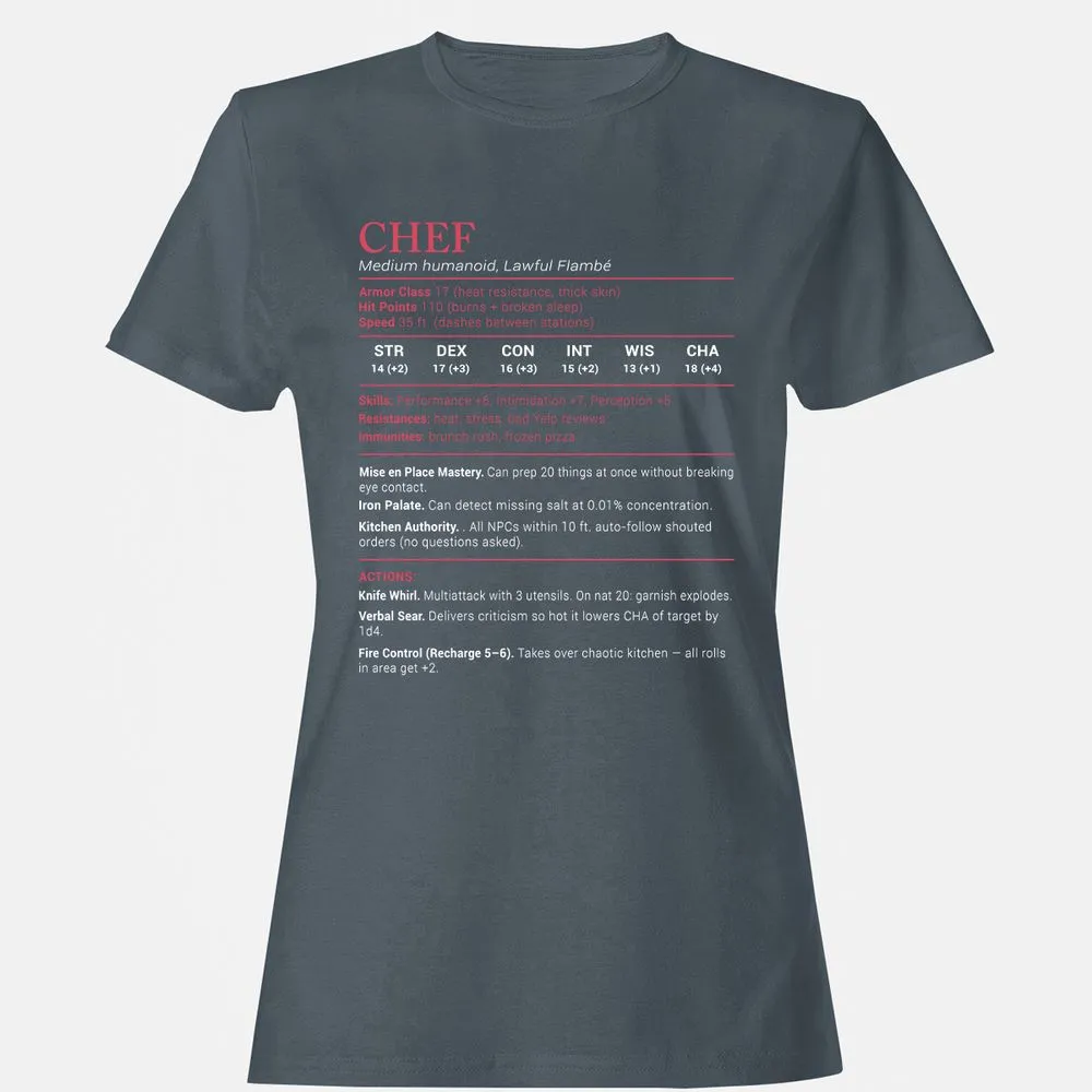 Chef Stats Women's T-Shirt - Charcoal - 3