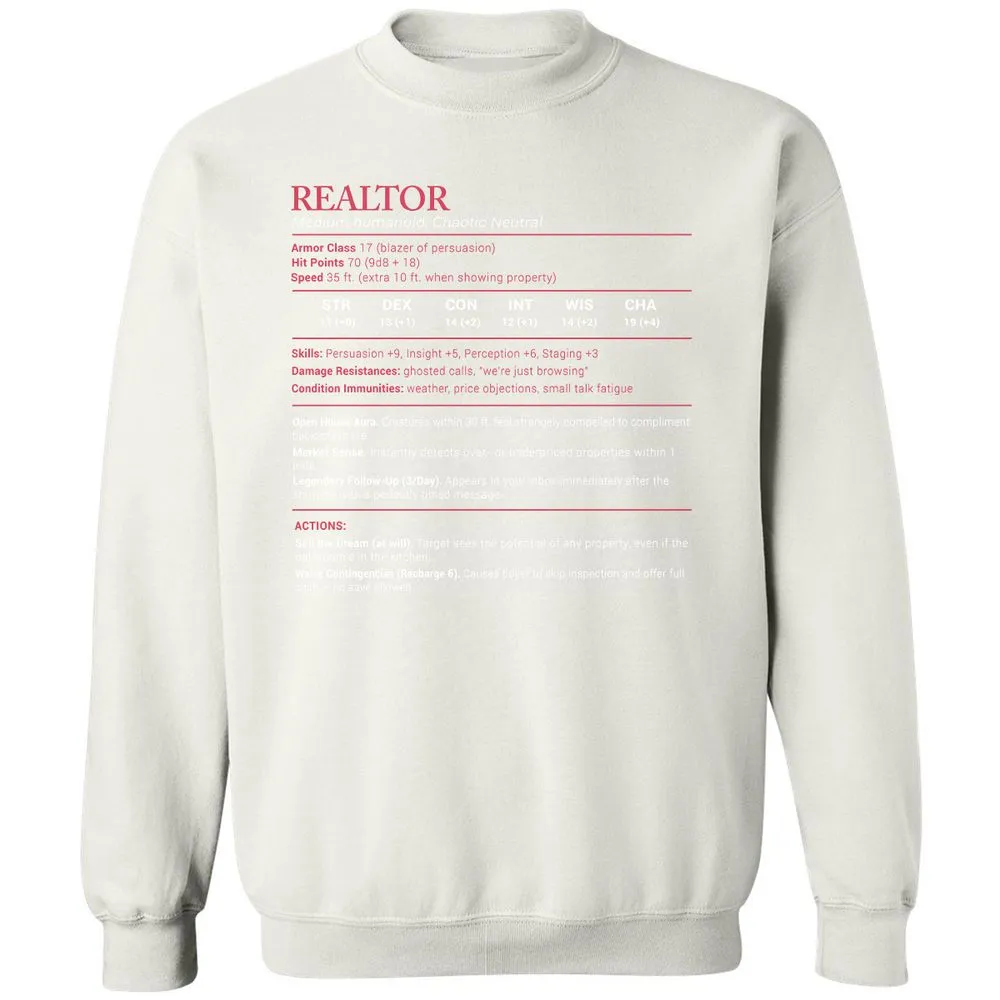 Realtor Stats Classic Unisex Sweatshirt - White - 12