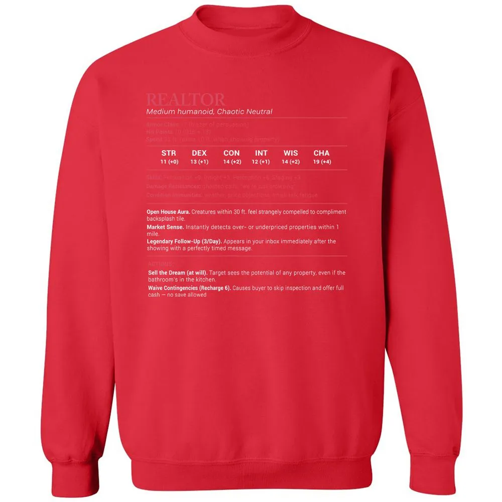 Realtor Stats Classic Unisex Sweatshirt - Red - 5