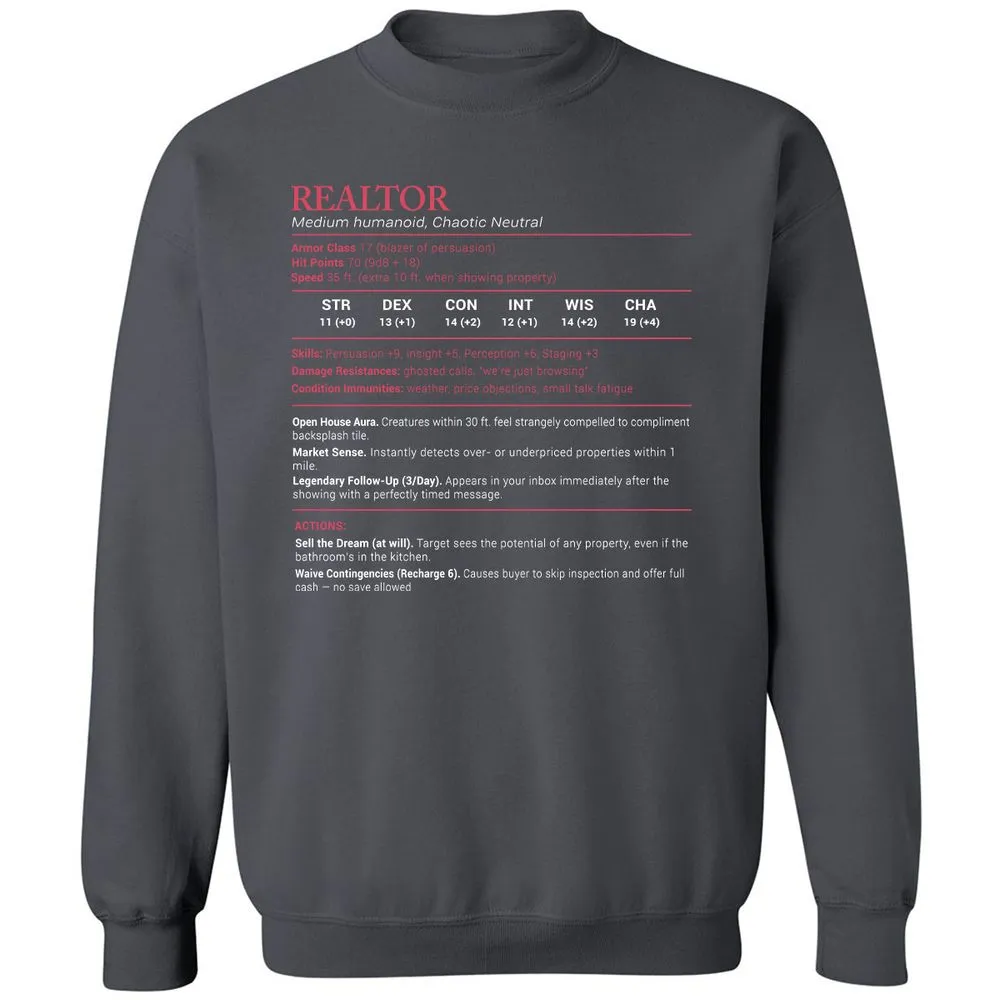 Realtor Stats Classic Unisex Sweatshirt - Charcoal - 7