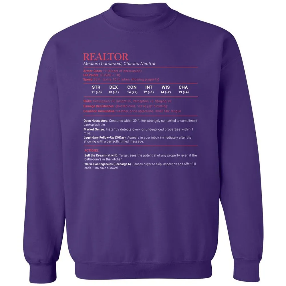 Realtor Stats Classic Unisex Sweatshirt - Purple - 6