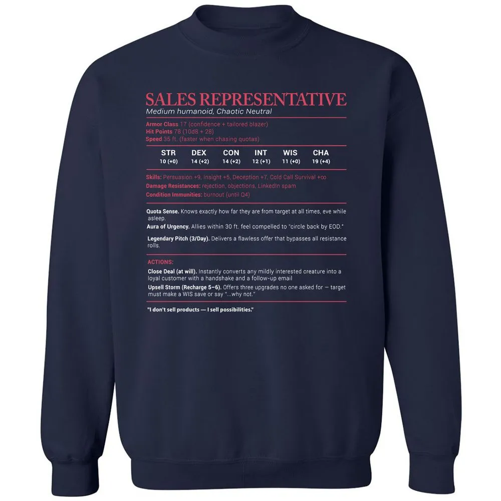 Sales Presentative Stats Classic Unisex Sweatshirt - Navy - 2
