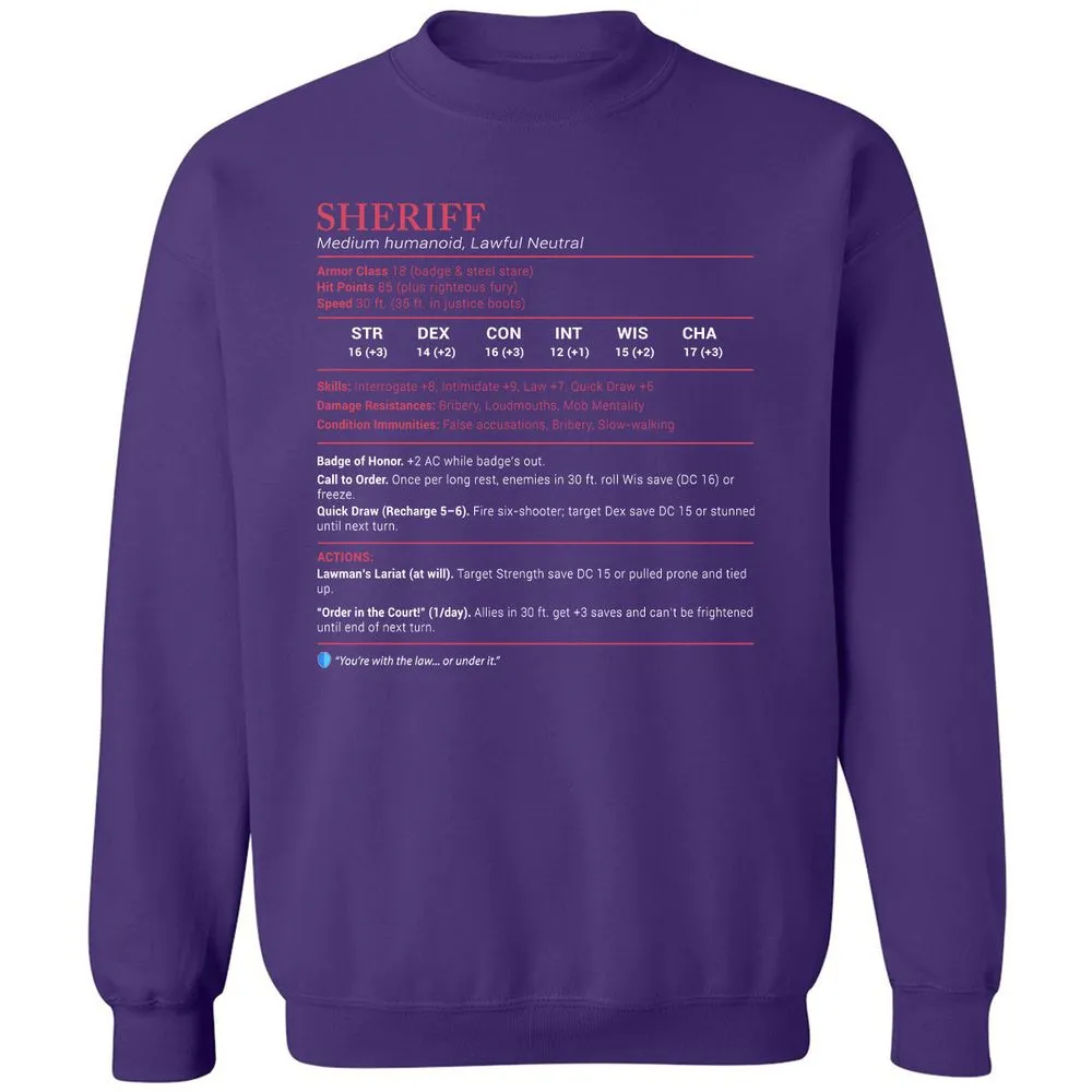 Sheriff Stats Classic Unisex Sweatshirt - Purple - 6